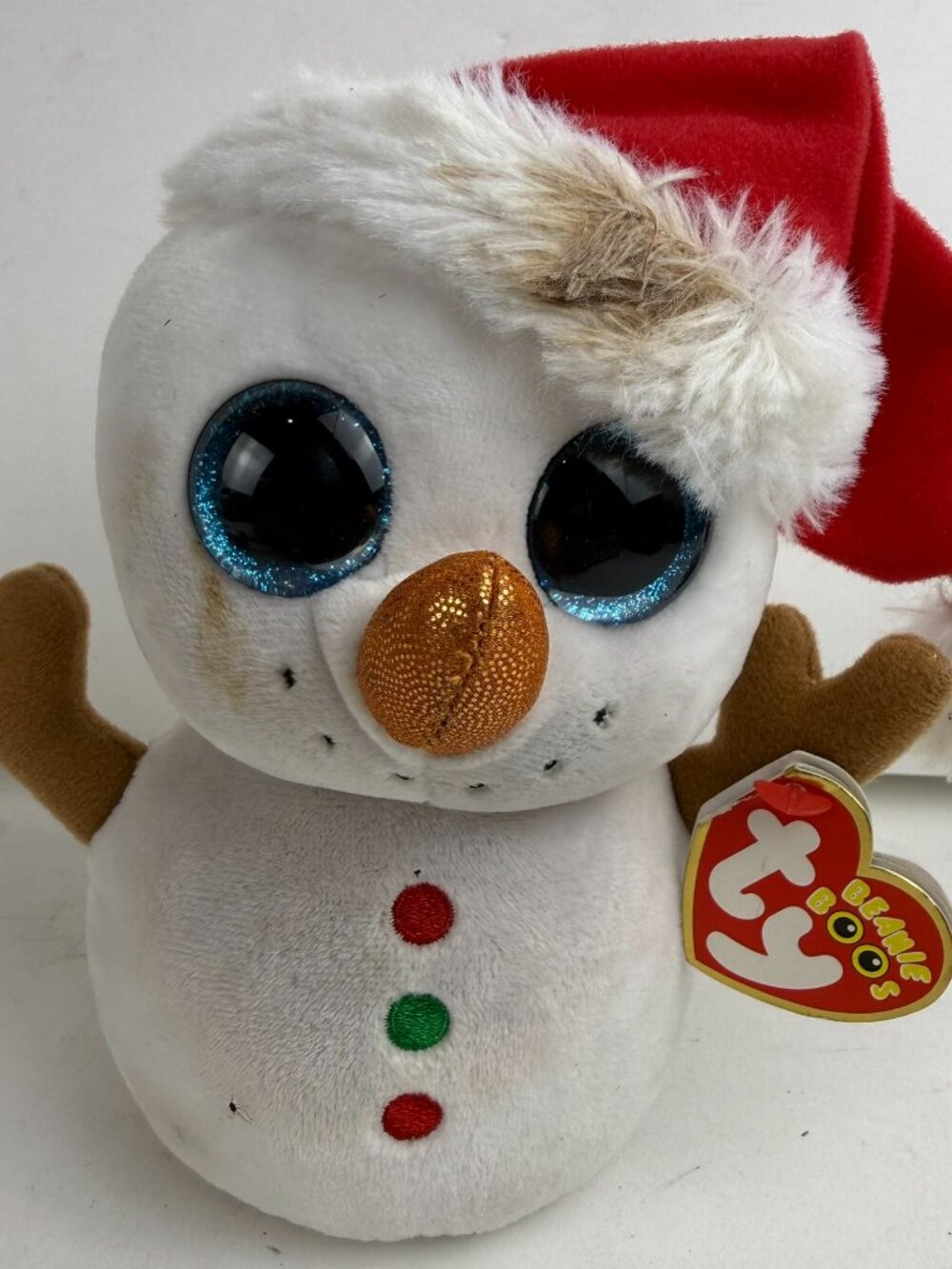 Ty Beanie Boos Scoop Snowman 6" Plush Santa Hat